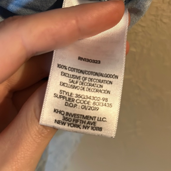 Color Blocked Calvin Klein Denim Top - Picture 5 of 8